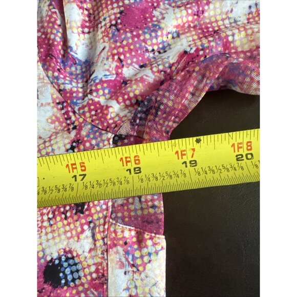 EP New York Bold Floral Pattern Long-Sleeve Zip-Up Blouse Womens M - Picture 9 of 10